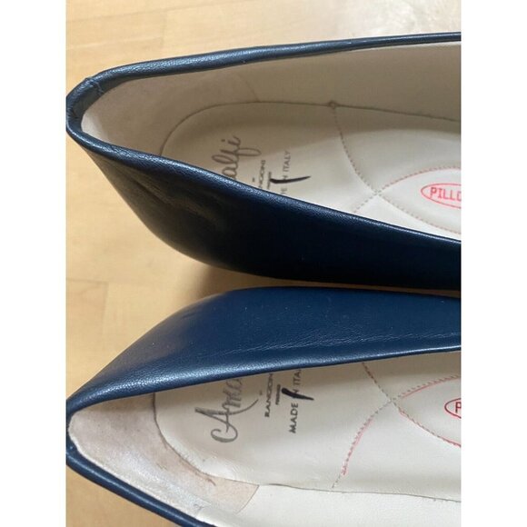 Amalfi by Rangoni BNWT "Paco" navy blue block heel NEW pointed toe pump classic - Picture 9 of 10